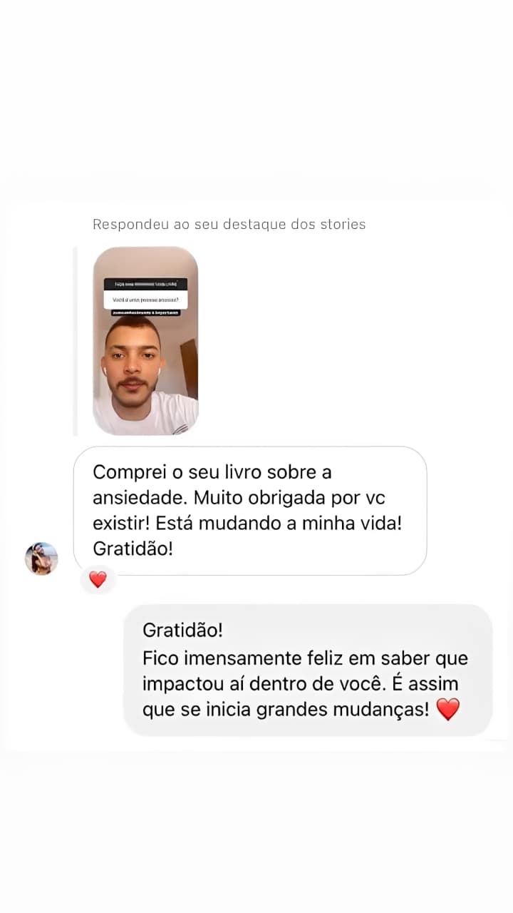 Depoimento de leitora do Manual da Ansiedade