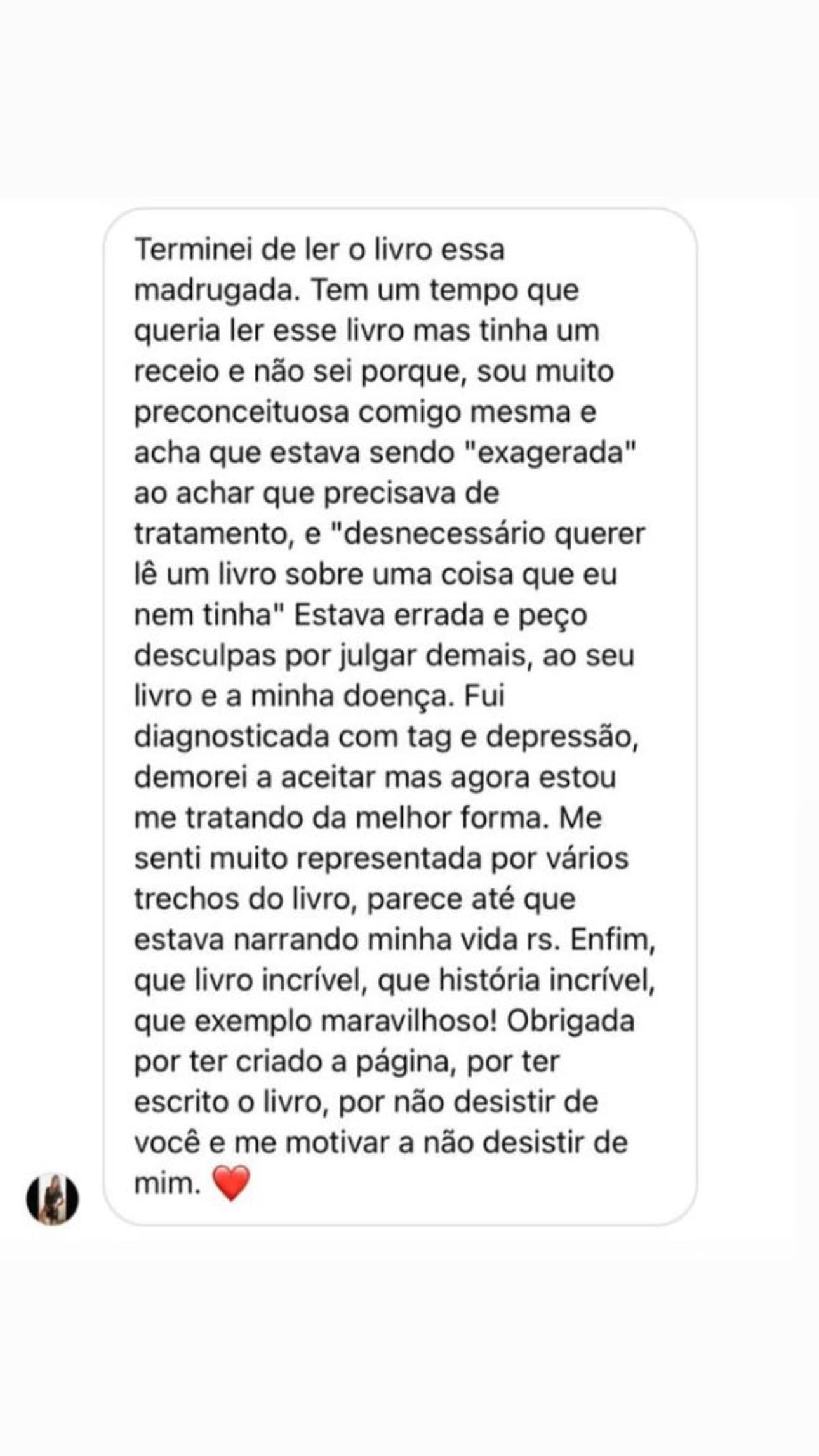 Depoimento sobre o livro de ansiedade